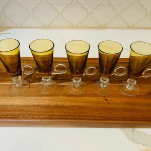Amber Cordial Glasses Set of 5 - Perfect for Drinks - Drinkware