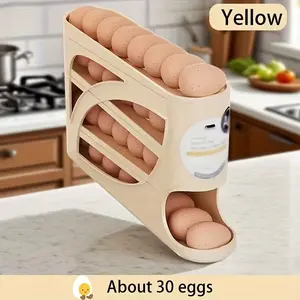 4-Layer Rolling Egg Rack – Automatic Sliding Multi-Layer Stackable Egg Storage