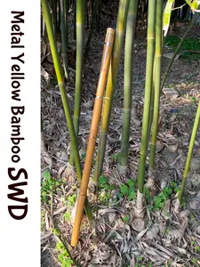 Yellow Bamboo Style Metal Craft with Intricate Engravings, Collectible Ornament for Gifting, Cosplay & Festival Display