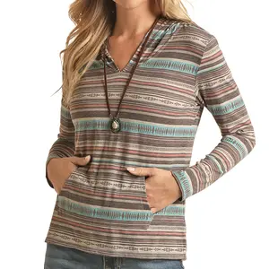 Rock & Roll® Ladies Conversational Printed Brown Hoodie RRWT94R04V-24