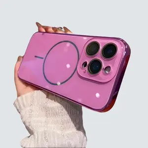 Electroplated Glass Case for IP17 Pro Max Magnetic Charging IP16 Pro Max Lens Film Full Coverage High-end Feel Protective Case 16 Pro 15 14 13 12 Mirror Matte Finish phone case phone cases