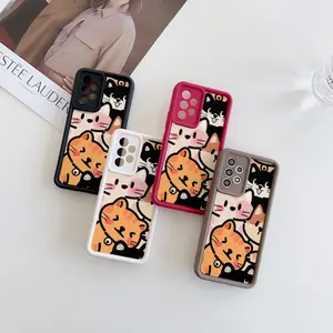 Cute and Adorable Animated Cat Pattern Anti-drop Matte Phone Case, Suitable for Samsung S25/S24 Ultra/S23 FE/S22 5G/EDGE, A56 5G/A36/A26/A16 Series, Perfect Gift for Thanksgiving and Christmas for Family, Friends, Lovers, Boyfriend, Girlfriend
