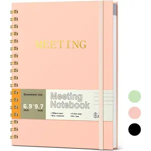Meeting Notebook for Work Organization Spiral Meeting Agenda Planner, Men's and Women's Office Supplies for Managing Office Business Projects B5