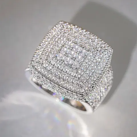 Fashion Square Shaped Artificial Zirconia Decorated Ring, Cubic Zirconia Designs Ring, Fashionable, Jewelry Rings, CZ Ring, Trendy & Exquisite Jewelry for Party and Daily Outfit Decoration, Ideal Gift for Birthday