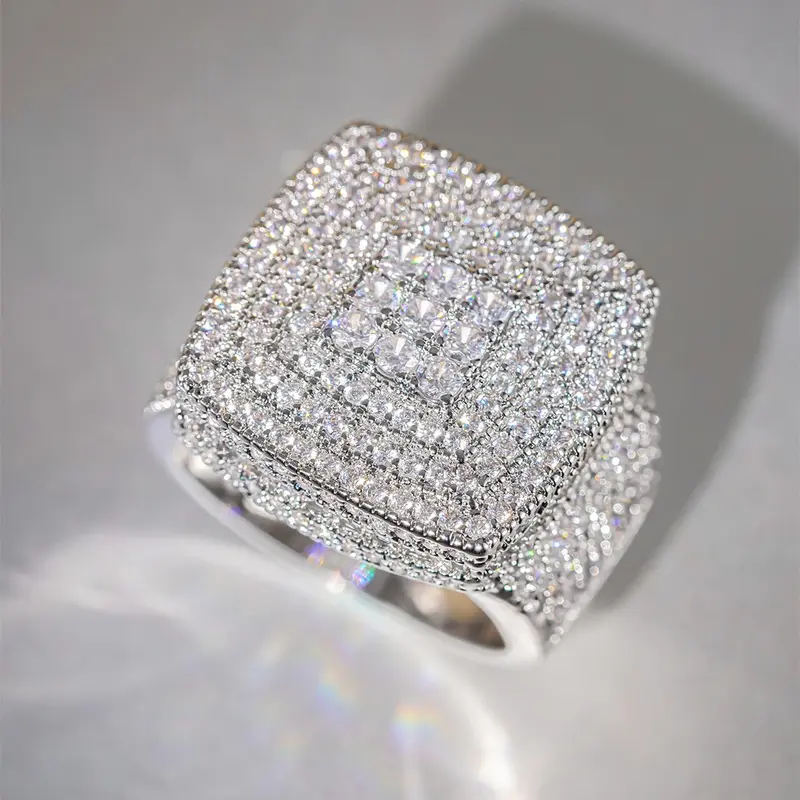 Fashion Square Shaped Artificial Zirconia Decorated Ring, Cubic Zirconia Designs Ring, Fashionable, Jewelry Rings, CZ Ring, Trendy & Exquisite Jewelry for Party and Daily Outfit Decoration, Ideal Gift for Birthday