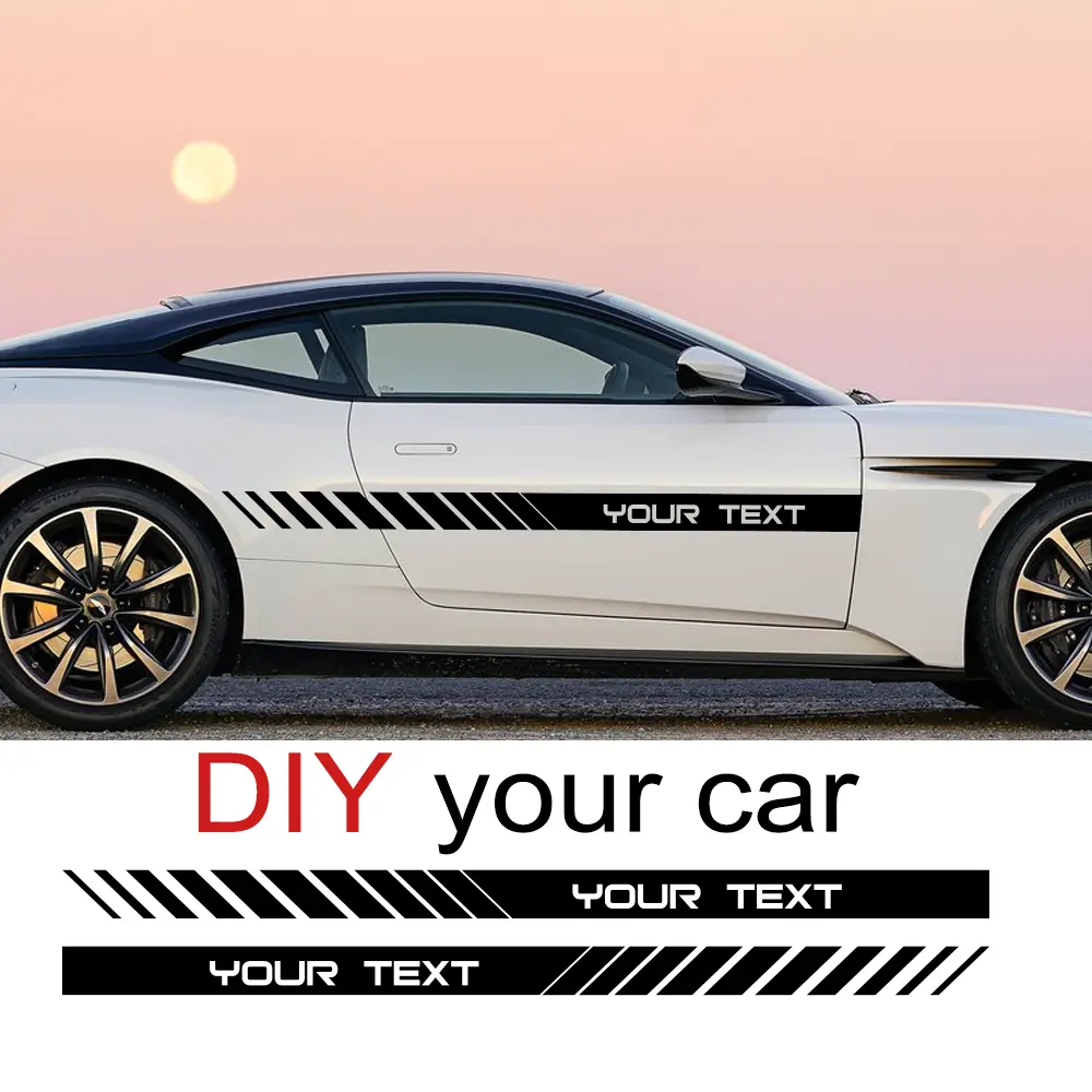 DIY Car Sticker Graphics Stripes Custom Your Text Decor Decal Vinyl Customized Decoraion 190X10CM Universal for Cars SUV Auto