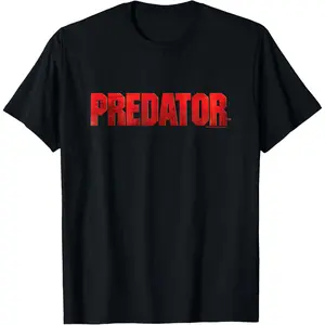 100% Cotton Aliens Predator Iconic Retro Title Big Chest Text Logo T-Shirt