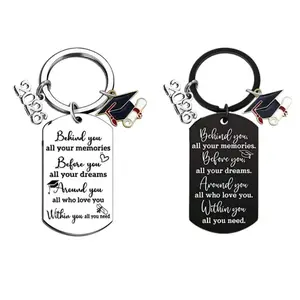 Set of 3 "Class of 2026" Stainless Steel Keychains — Graduation Gifts & Backpack Charms