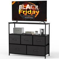 TV Stand 5 Drawers-Black