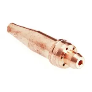 212 MAIN Medium Oxy-Acetylene Cutting Tip - Size 1, Copper Shell, Thick Flange, Coarse V-Splines, Medium-Duty Tool for Kitchenware Cutting Tasks, Course V-Splines