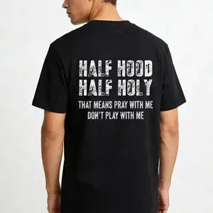 Half Hood Half Holy Pray Hoodie With Me Don't Play With Me Shirt Casual Street Style for Women for Men, Perfect Gift Menswear