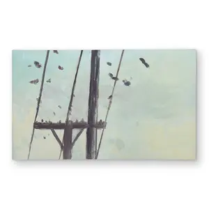 Begin Home Decor C1ROAR35PH0VZZ 3 x 5 ft. Birds on Electric Wire - Office Bird Outdoor Rectangle Area Rug