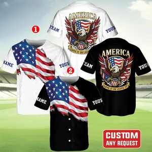 Personalized America Baseball Jersey – Eagle USA Fan Shirt for Independence Day Celebrations