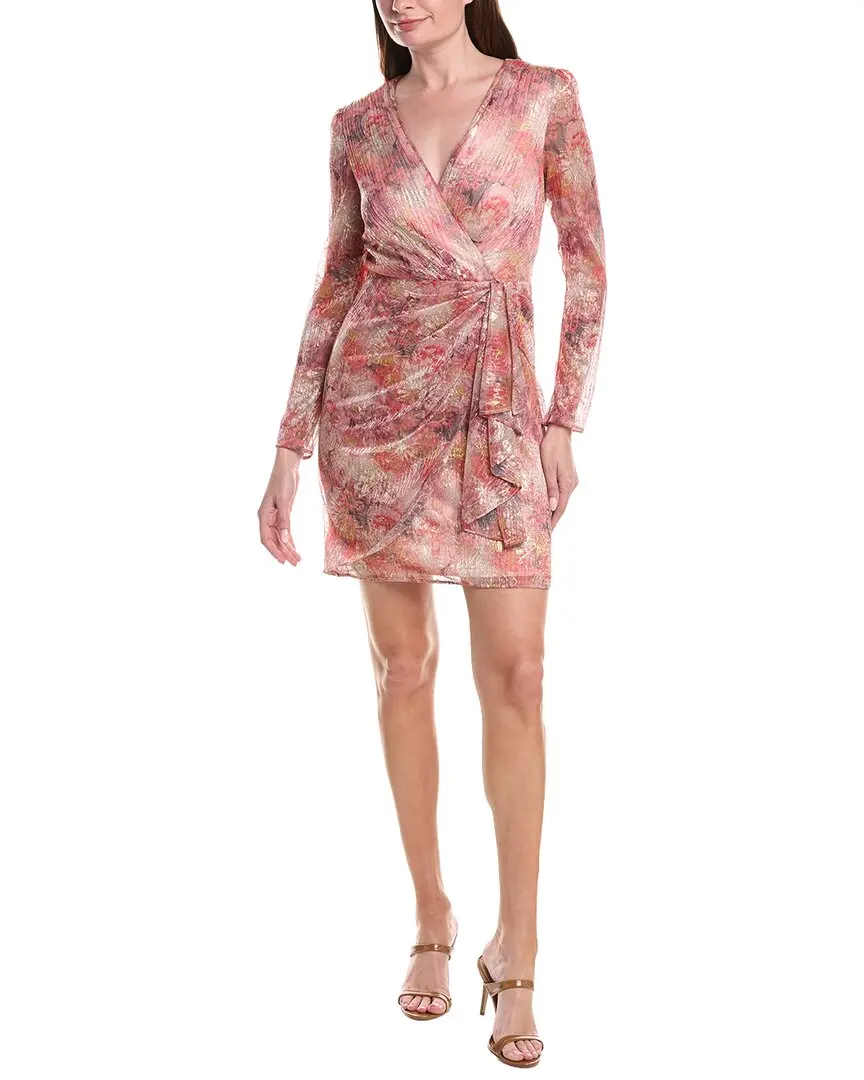 Adrianna Papell Printed Metallic Crinkle Dress