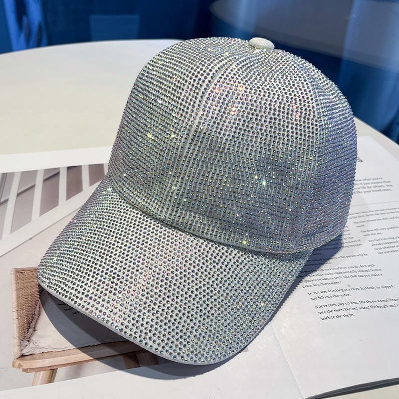 Full Rhinestone Baseball Cap - Glimmering Crystal Bedazzled Bling Bling Hat, Fashionable Unisex Dome, All-Season Shimmering Sunshade Accessory for Men and Women, All-Day Sparkle Statement Piece
