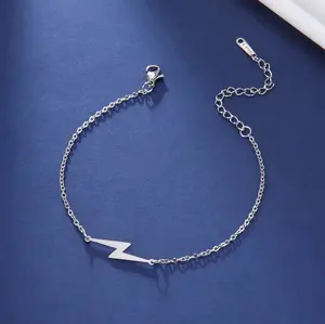 Quality Stainless Steel Super Lightning Bolt Pendant Chain Bracelet