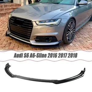 MUTUSAISI Front Lip Splitter Spoiler For Audi S6 A6-Sline C7.5 2016 2017 2018 Air Chin Body Kit Accessories