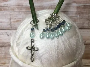 Baby Blue Cross Stitch Marker Set