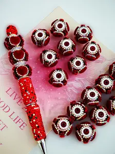 DIY Heart Beads for Valentine's Day, Heart Design Charm, Creative Gift for Handmade Pens Keychains Room Decor and Car Accessories