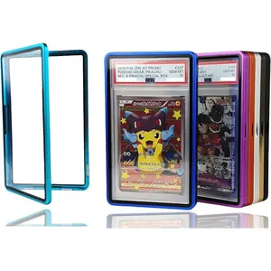 Magnetic Aluminum PSA Graded Card Holder 35PT Premium PSA Slab Protector Display Case with UV Resistant Glass Fits Standard PSA Graded Sports Trading Cards Ocean Blue