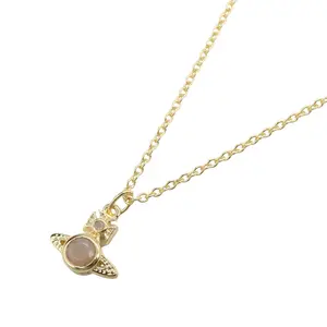 Pre-owned vivienne westwood Brass Small Leather Goods London Orb Necklace