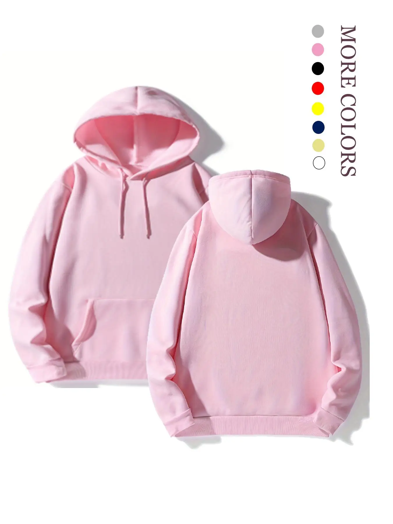 LGBTQ+ Unisex Men's Solid Long Sleeve Hoodie, Essentials Hoodie, 2000s Clothes, Loose Stylish Drawstring Pocket Hooded Sweatshirt, Drippy Outfits, Val