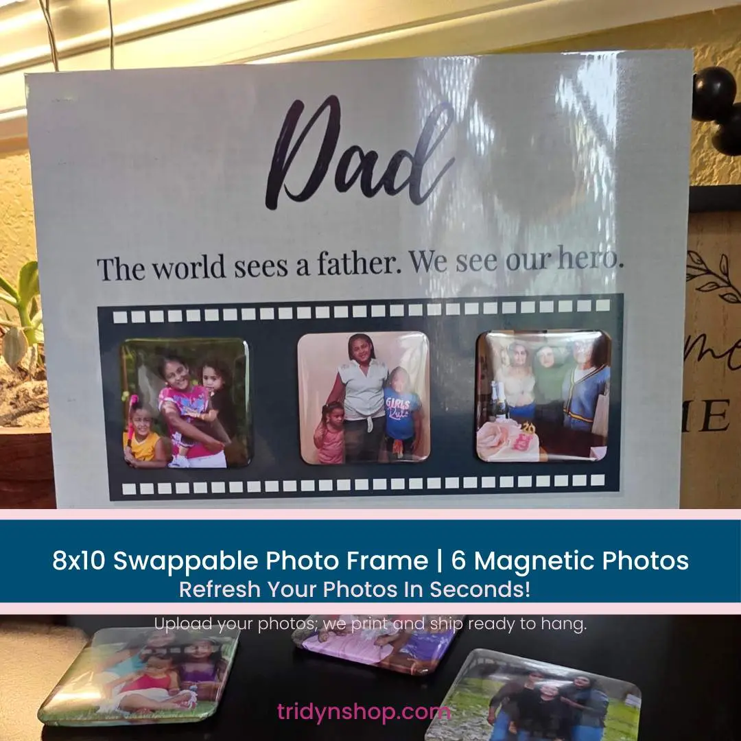 Dad Photo Frame Gift | 8x10 Swappable Magnetic Memory Kit