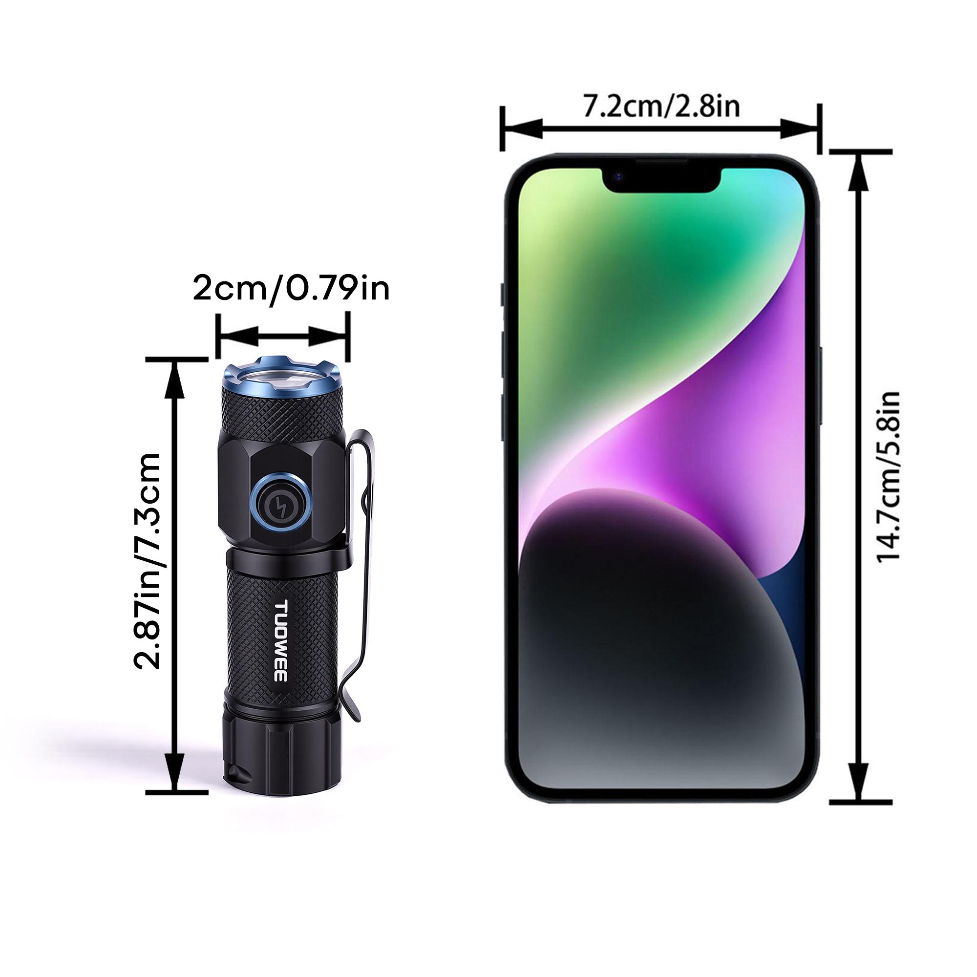 Portable Rechargeable Flashlight, 1000 Lumens Ultra Bright EDC Torch with USB-C Charging, 5 Lighting Modes, Compact Tactical Flashlight with Pocket Clip for Camping, Hiking, Emergencies, Daily Use