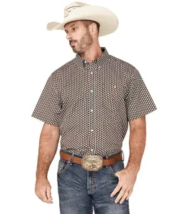 Rank 45 Men's 45&Reg; Turbo Geo Print Button-Down Western Shirt - Rmfa22w4-Brn