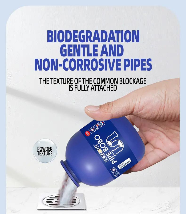 PICKZONE PIPE BOBO -Drain Unclogger Powerful Pipeline Dredging for Kitchen Sinks Shower Drains Tubs Dissolves 200+ Blockages Kills 99% Bacteria Safe for All Pipes Quick Dredging Formula Household Cleaner Bathroom Cleaning Tool