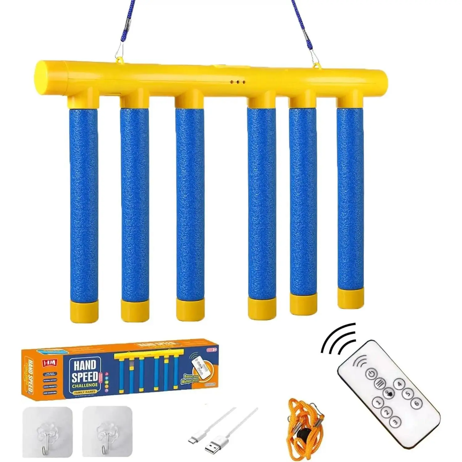 Reaction Speed Training Toy, Adjustable 3 Speed Hand Eye Coordination Game, Remote Control Falling Stick Catching Game for Kids Adults