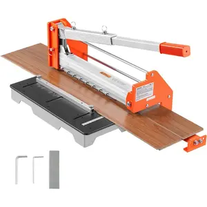 VEVOR 13 inch Vinyl Floor Cutter, 12mm Thick Laminate Flooring Cutter with 15/30/45 Adjustable Angle Settings, Flexible Wheels, Telescoping Handle, Certain Engineered Wood, LVT, VCT, SPC, LVP, WPCVEVOR Super Brand Day