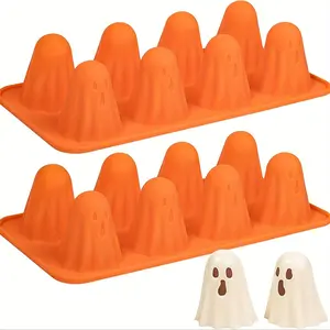 2-pack Halloween table decorations, summer ghost ice cube molds, ghost chocolate candy molds, Halloween silicone molds, suitable for ice cubes, jelly, chocolate, candy, fondant, crayons, resin