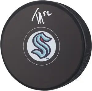 Tye Kartye Seattle Kraken Autographed Hockey Puck - Fanatics Authentic Certified