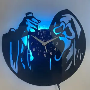 Spooky and Stylish Halloween Horror Movie Vinyl Record Wall Clock - Perfect Addition to Your Haunted Decor - Unique Gift Idea for Horror Fans With LED