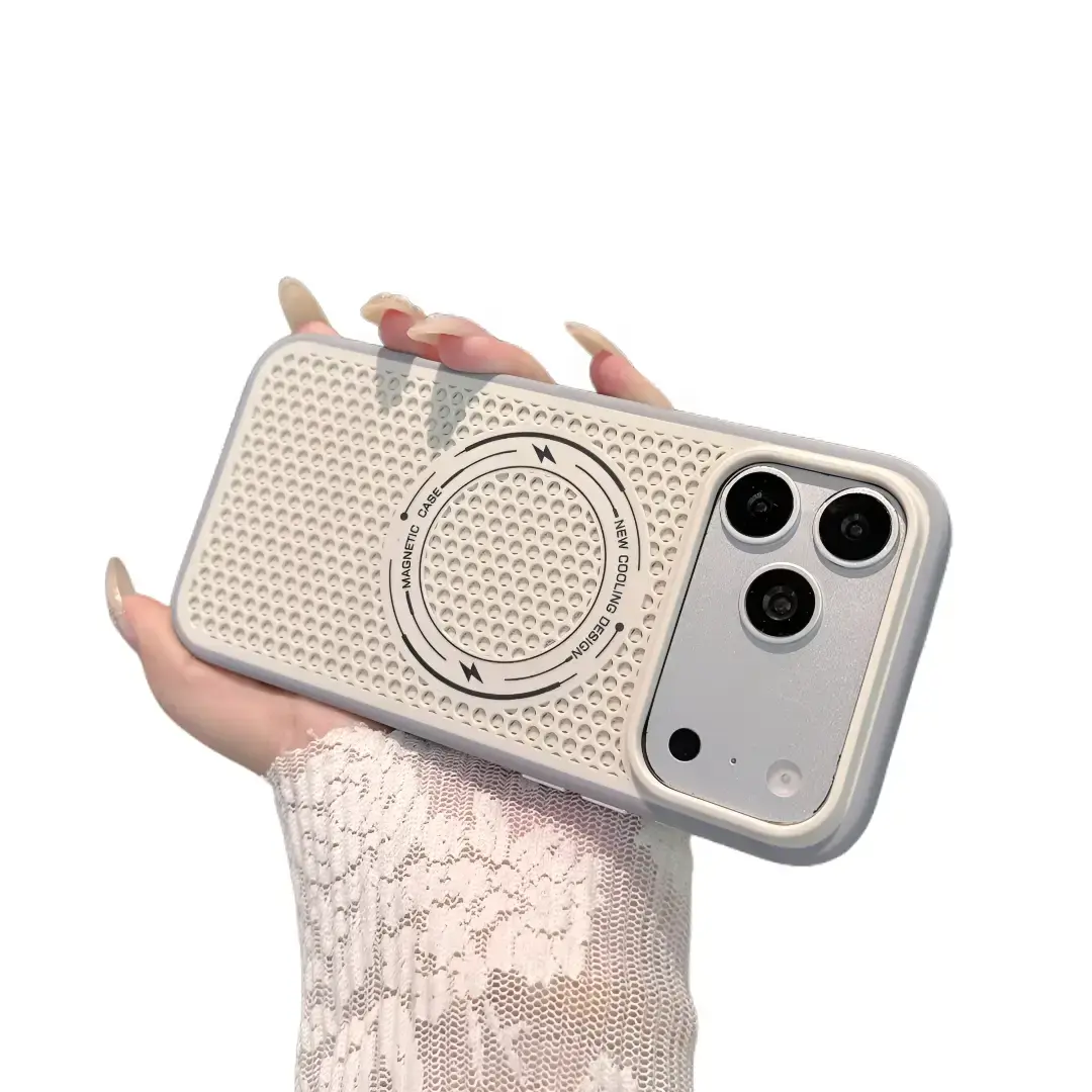 Magnetic Ice-Cool Silicone Hollow-Out Case, Anti-Drop Protective Cover for iPhone 18 Pro Max/17/16/15/14/13, Personalized Smartphone Cooling Case