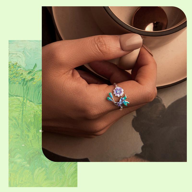 Présentation du produit : Bague ajustable BAMOER en argent sterling 925 avec motif floral et oiseau pour femme. Bague colibri en cristal, bijou scintillant à porter au quotidien. Cadeau idéal pour une petite amie, une mère ou une épouse. Taille 17.