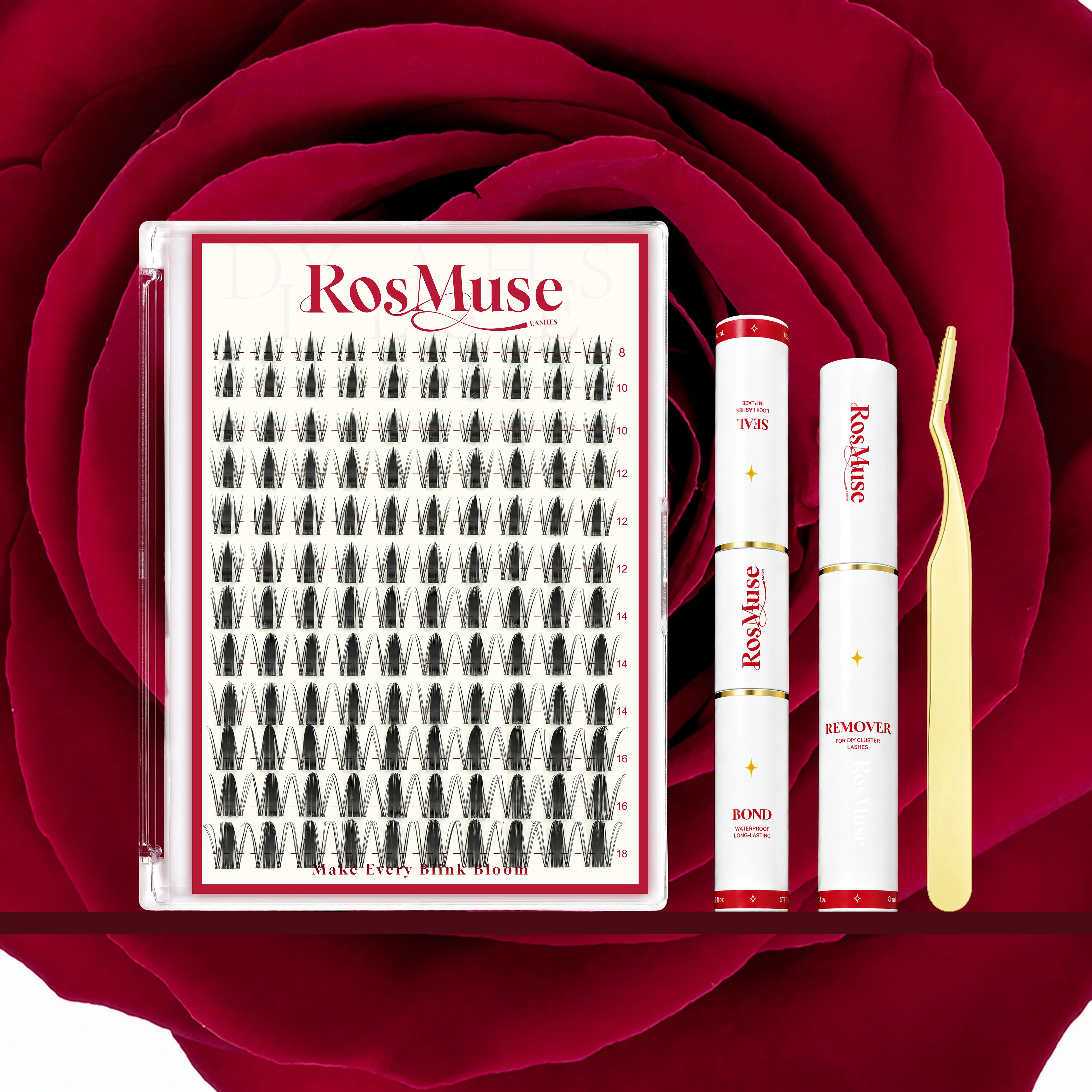 Rosmuse Manga Lash | Fairy Chispa Style D Curl | Wet Look Lash Clusters with Super Soft Thin Band | Airy 3D DIY Eyelash Extensions | Manga, Kawaii Doll & Cat-Eye Look | Handmade Medusa-Style Lashes | Waterproof, Cry-Proof & Long-Lasting