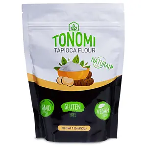 Tonomi All Natural Tapioca Flour, Gluten-Free Flour for Baking, Paleo, Celiac, Verified Non-GMO, Kosher and Halal, Made from 100% Togolese Cassava, 1lb Bag