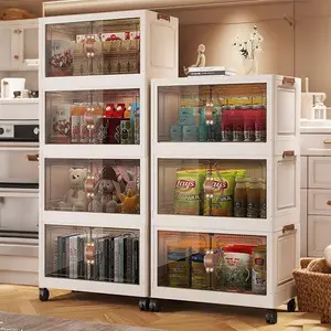 Foldable Storage Cabinet, Multi-Layer Organizer for Living Room & Bedroom, Snack Cabinet, Toy Organizing Box, Home Use, Storage Drawers