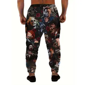 Men'sCreativeEvilCharacters3DPatternPrintedCasualCozyJoggersPolyesterNonTransparentFabricForDailyWearLoungeAtHomeCasualErrands
