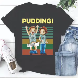 Pudding Dean & Sam Winchester Oh My Funny TV Series Vintage T-Shirt, Supernatural Winchesters Shirt, Winchester Brothers Shirt Golf Gift T-Shirt For Men And Women Novelty Graphic T Shirt funny tshirt Undershirts Tees Casual Streetwear Classic Plain Men's