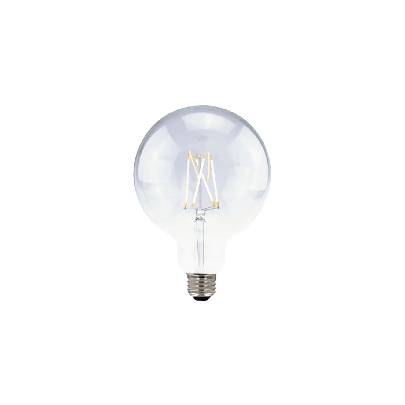 5.5W LED Filament G40 Bulb, 500 Lumens, 2700K Color, Dimmable E26 Base, 92 CRI, 15,000 Hour Life