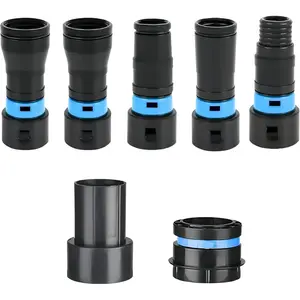 7 Dust Collection Hose Adapters Kit for Home and Shop Vacuum Hose System, Expanded Adapter Set Fits Most Woodworking Power Tools and Sanders, Compatible With Multi-Brands