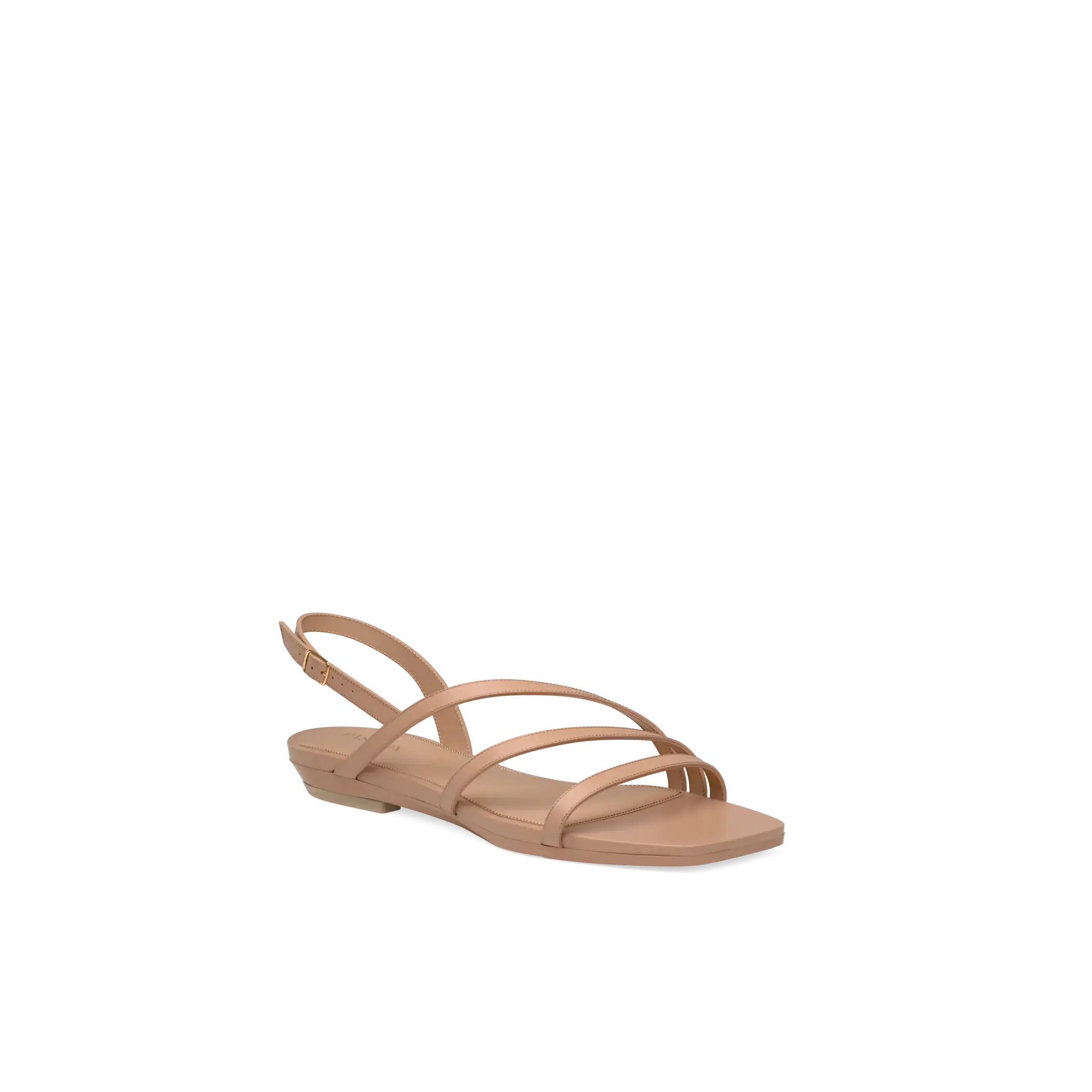 Gia Sandal - Latte Leather Flat