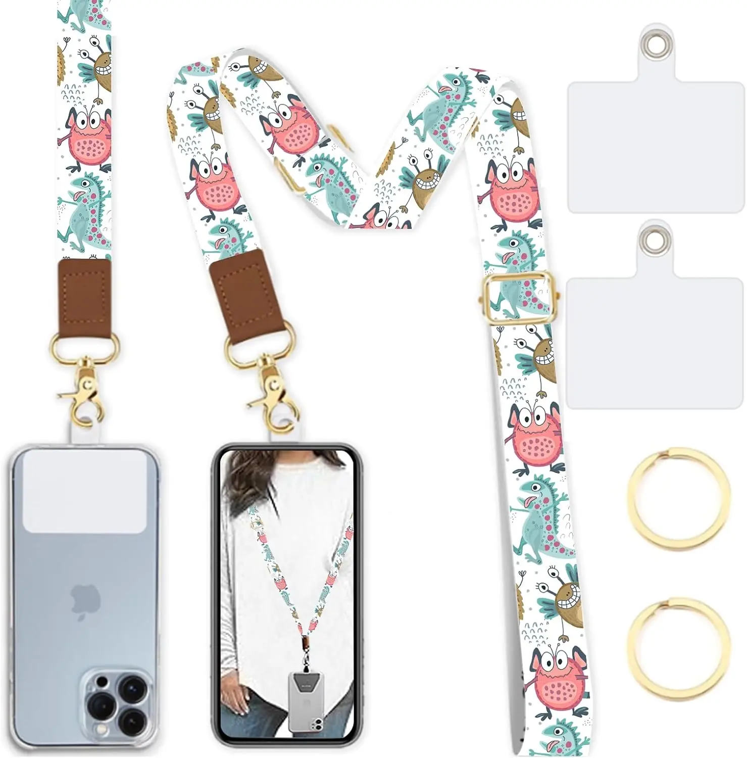 Phone Lanyard Wrist Strap Crobody Adjustable, Cell Phone Lanyard for Around The Neck Shoulder Wristlet Strap