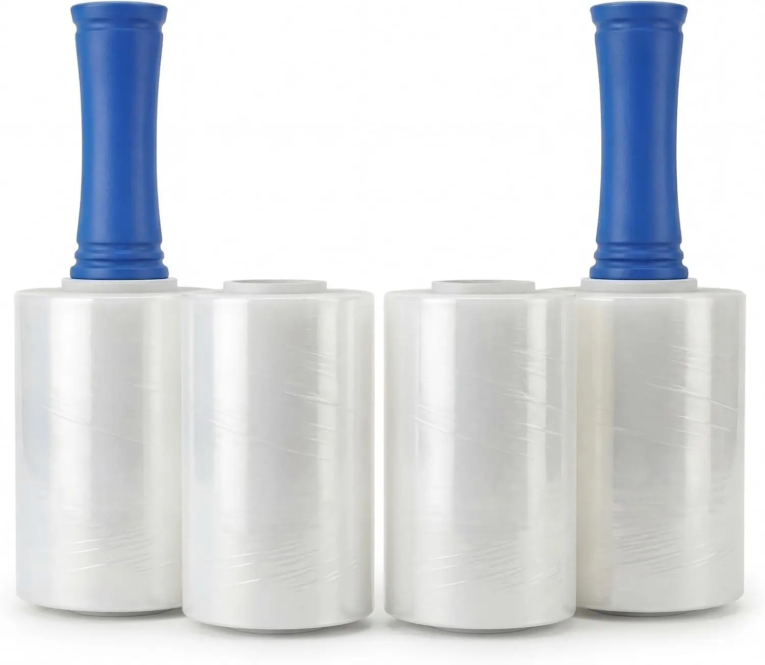 4 Pack Stretch Wrap for Moving, 5 Inch x 1000ft 80 Gauge, Heavy Duty Clear Plastic Wrap with Handles, Packing, Shipping, Pallet & Furniture Protection