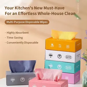 Dispenser Box Wet Wipes, Household Disposable Cleaning Cloths, Dry and Wet Use, Kitchen and Household Cleaning Wipes