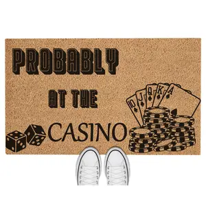 Doormat Probably At The Casino Welcome Mat Funny Doormat Moving Gift Funny Gift Closing Gift Home Decor First House Gift Doormat Cute
