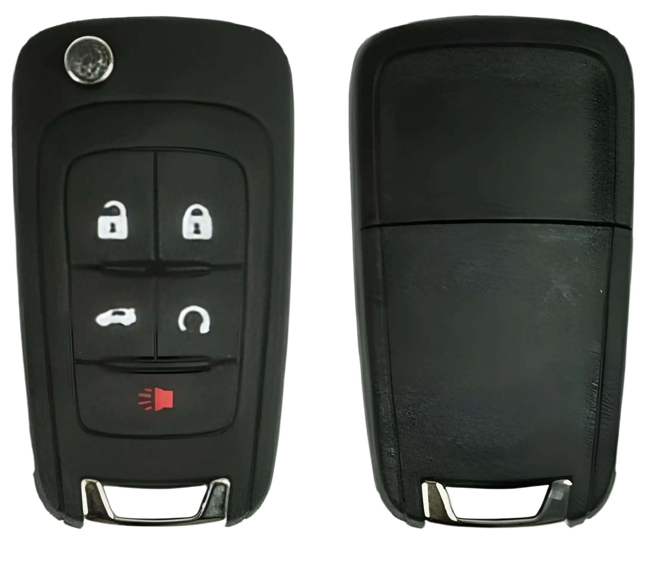Set Of 2 Flip Remote Key Compatible with Chevrolet 2010-2017, 5 Buttons